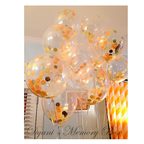 10Pcs 12Inch Latex Clear Confetti Filled Balloons Birthday Party Wedding Decorations