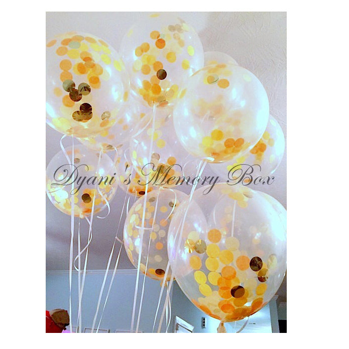 10Pcs 12Inch Latex Clear Confetti Filled Balloons Birthday Party Wedding Decorations