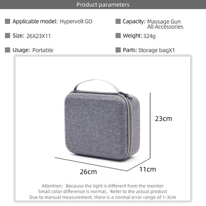 Portable Shockproof Storage Carrying Case Tote Bag for Hypervolt GO Fascia Massage Gun