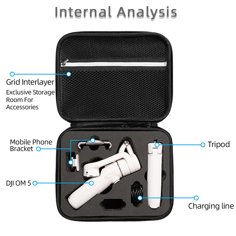 Portable Shockproof Storage Bag Carrying Case for DJI OM 5 Handheld Gimbal Accessories