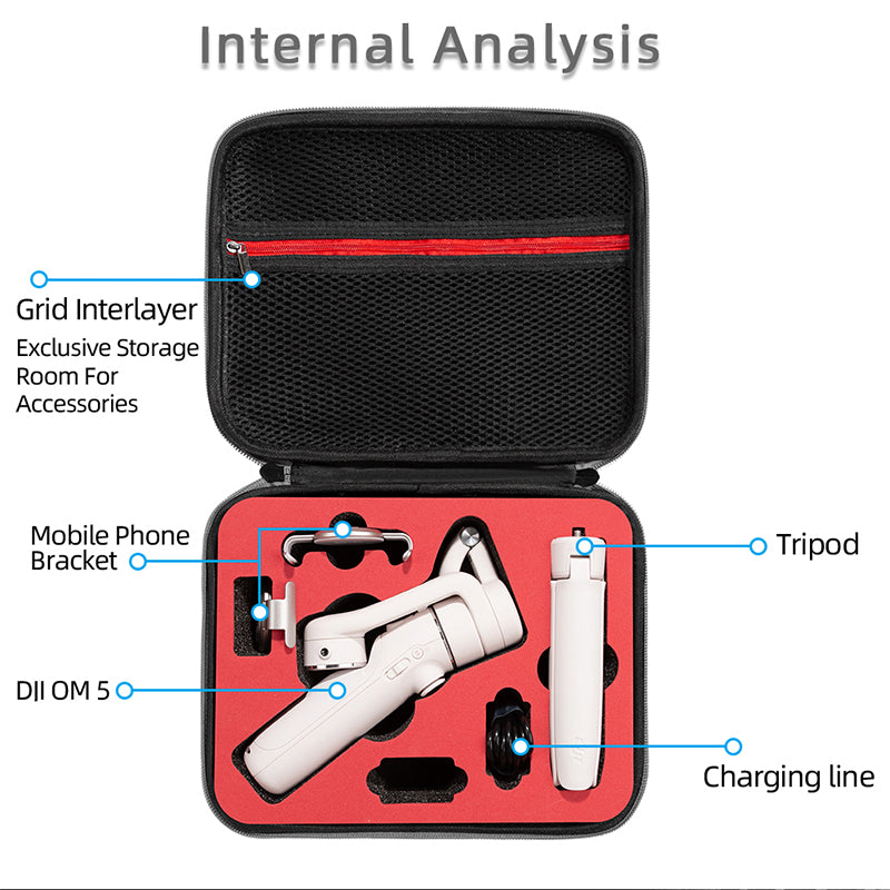 Portable Shockproof Storage Bag Carrying Case for DJI OM 5 Handheld Gimbal Accessories