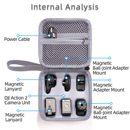 Carrying Bag for DJI Action 2 Camera Case Full Protective Wear-Resistant Shockproof Portable Bag