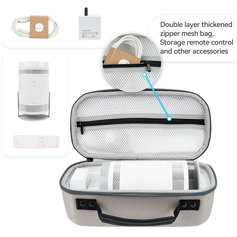 For Samsung The Freestyle Projector Storage Bag Shockproof Hard EVA Oxford Cloth Portable Travel Carrying Case