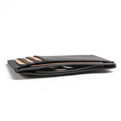 118# Carbon Fiber Texture Genuine Leather Ultra-thin Antimagnetic Purse Wallet with Photo Slot