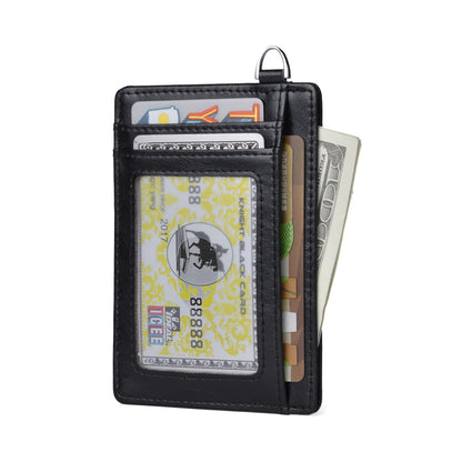 RFID Anti-magnetic ID Card with Ring Bank Card Wallet Pocket Bus Card Bag Card Sleeve