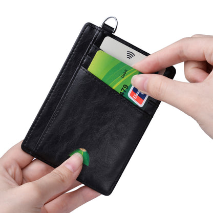 RFID Anti-magnetic ID Card with Ring Bank Card Wallet Pocket Bus Card Bag Card Sleeve