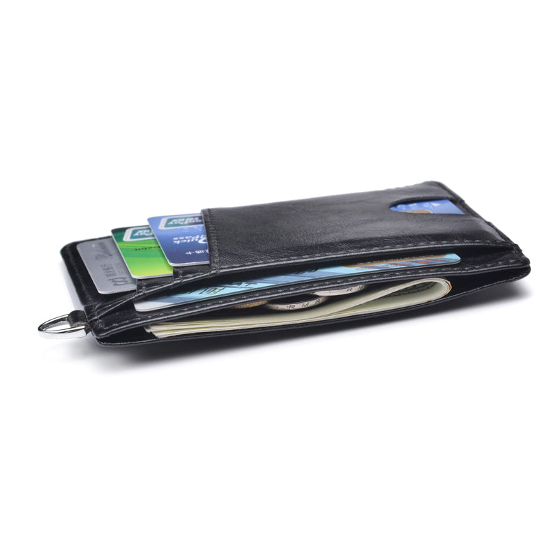 RFID Anti-magnetic ID Card with Ring Bank Card Wallet Pocket Bus Card Bag Card Sleeve