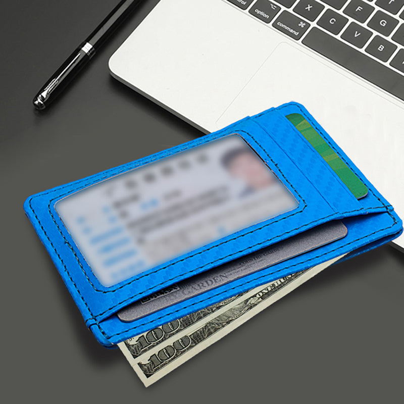 Carbon Fiber Texture Minimalist Wallet Card Holder 2 in 1 Portable Slim Case for AirTag