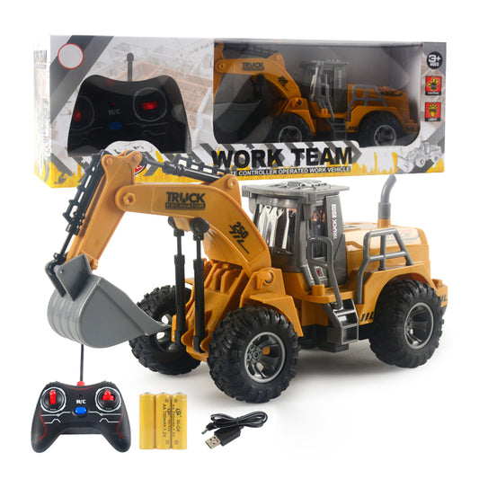 166-169 Remote Control Engineering Vehicle Excavator Remote Control Bulldozer Digging Children&#39;s Toy Model Car