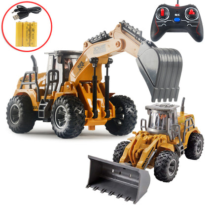 166-169 Remote Control Engineering Vehicle Excavator Remote Control Bulldozer Digging Children&#39;s Toy Model Car