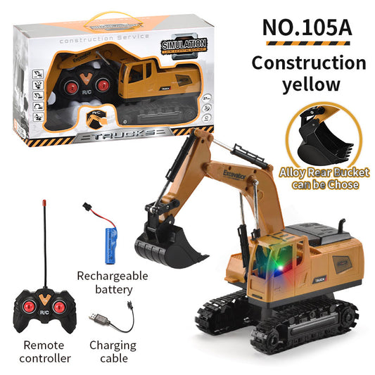 105A Remote Control Excavator Toy Rechargeable Engineering Digger Digshell Construction Vehicle Toy Gift