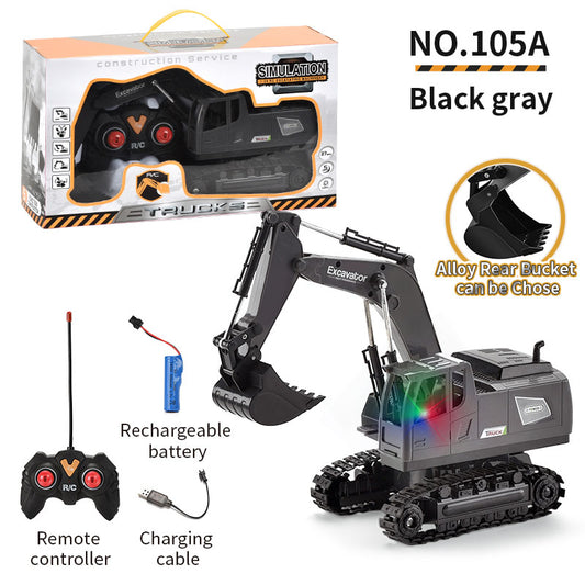 105A Remote Control Excavator Toy Rechargeable Engineering Digger Digshell Construction Vehicle Toy Gift