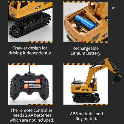 105A Remote Control Excavator Toy Rechargeable Engineering Digger Digshell Construction Vehicle Toy Gift