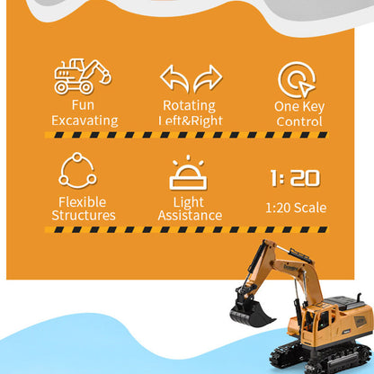 105A Remote Control Excavator Toy Rechargeable Engineering Digger Digshell Construction Vehicle Toy Gift