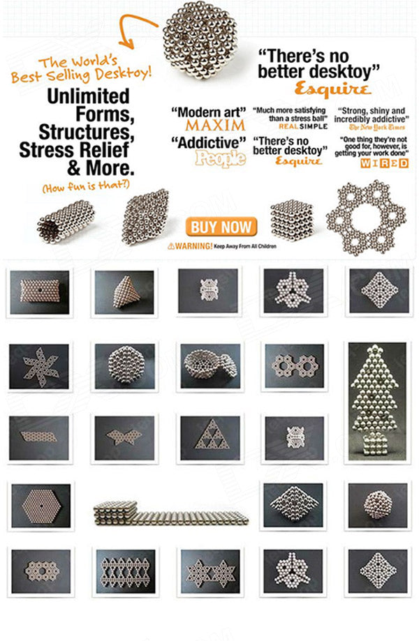 216Pcs/Set 5mm UV Discoloration Magnetic Balls Building Block Toy