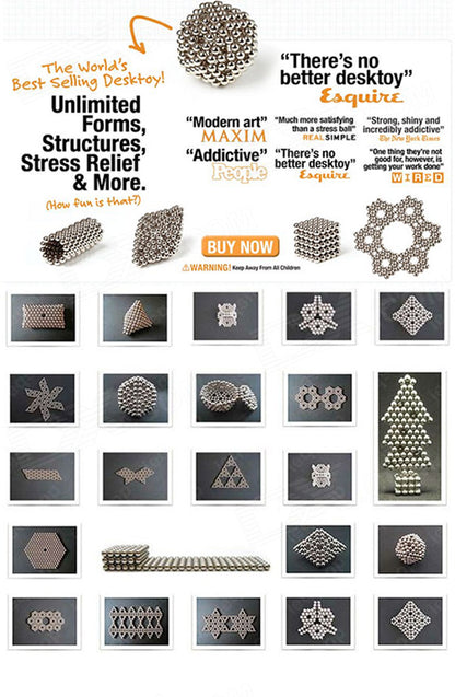 216Pcs/Set 5mm UV Discoloration Magnetic Balls Building Block Toy