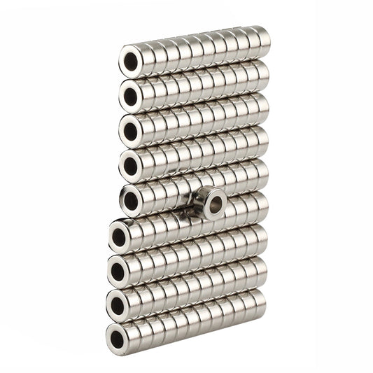 100Pcs/Set 6 x 3mm Round Shape Hole NdFeB Magnet for Industrial Equipment and DIY Projects