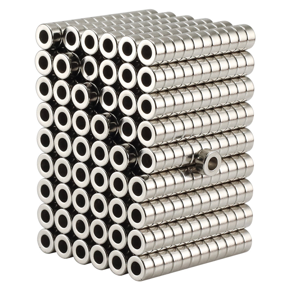 100Pcs/Set 6 x 3mm Round Shape Hole NdFeB Magnet for Industrial Equipment and DIY Projects