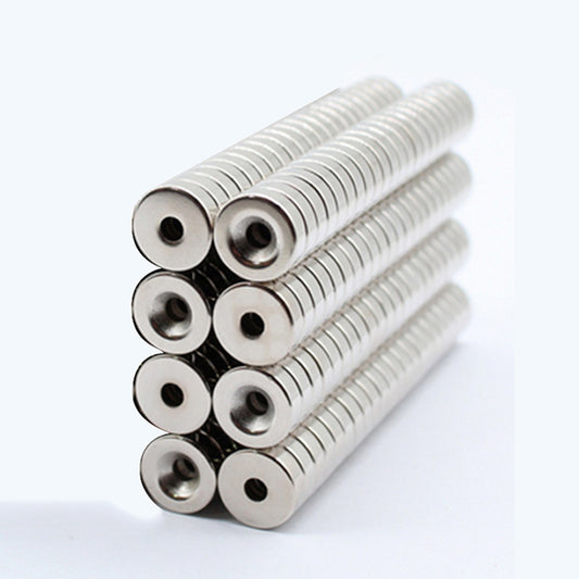100Pcs/Set 12 x 5mm Powerful Round Shape Hole NdFeB Magnet