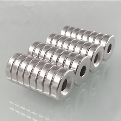 100Pcs/Set 12 x 4mm Industrial Equipment and DIY Projects Powerful Suction Round Shape Hole NdFeB Magnet
