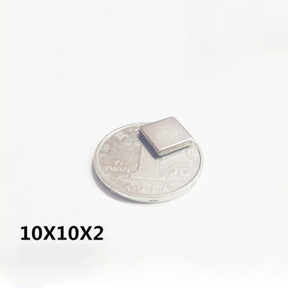 100PCS 10x10x2mm Rectangular Magnet Super Strong Magnetic NdFeB Magnet