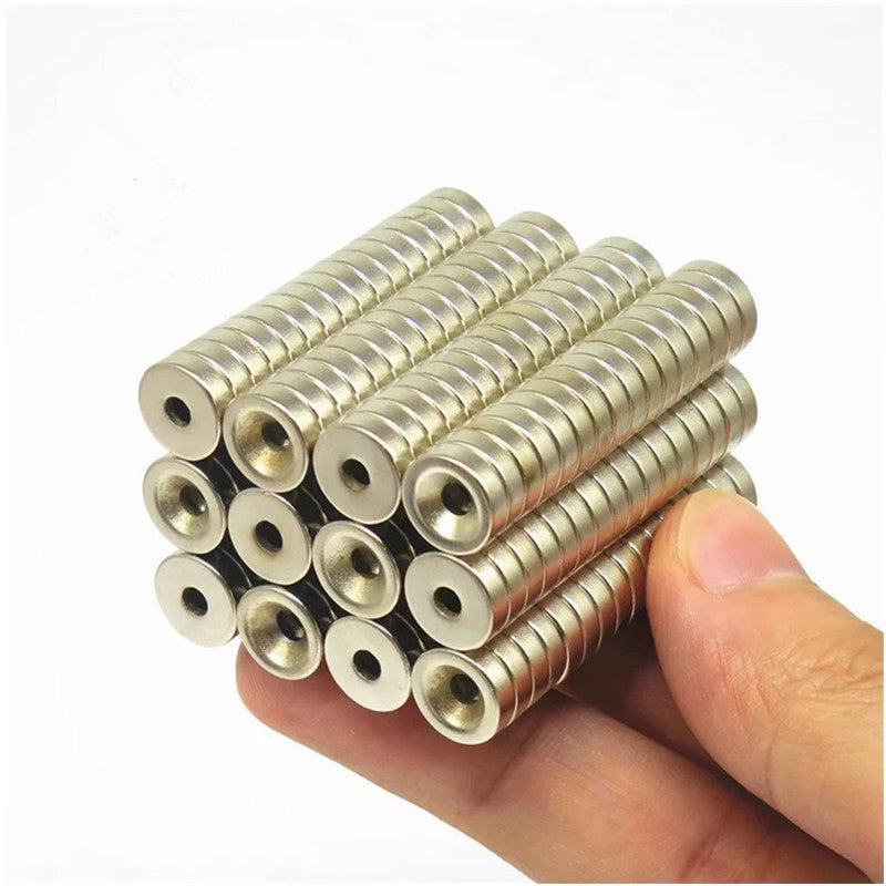50PCS/Set 8mmx3mm NdFeB Strong Rare Earth Magnets Powerful Magnetics Round Base with Center Hole