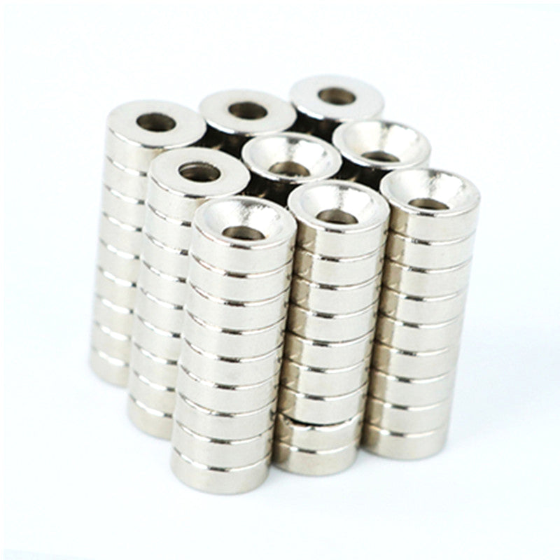 100PCS/Set 8mmx3mm Round Magnets Heavy Duty Powerful NdFeB Hole Magnets for Fridge, Crafts, Office, Tool Storage