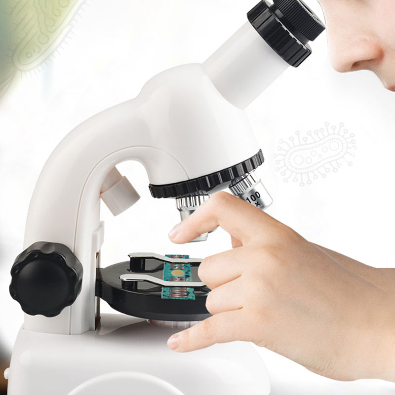 2203/2205 Children Microscope Kit 100X/400X/1200X Magnification Science Toys Microscope Slides with Specimens for Kids Students Microscope STEM Educational Toy
