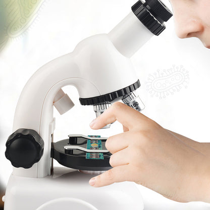 2203/2205 Children Microscope Kit 100X/400X/1200X Magnification Science Toys Microscope Slides with Specimens for Kids Students Microscope STEM Educational Toy