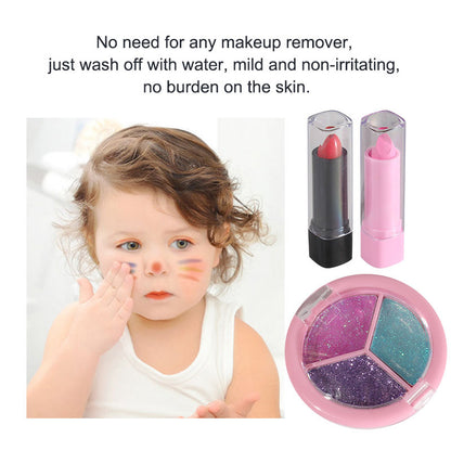 21 in 1 Kids Makeup Toy Pretend Play Dress Up Cosmetic Kit with Storage Bag for Birthday Christmas