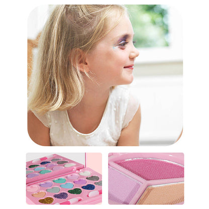 20Pcs / Set Pretend Play Makeup Kit for Girls Portable Cosmetic Dress Up Toys with Nail Polish Eye Shadow
