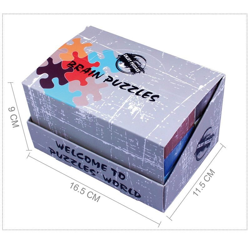 24Pcs / Set Nickel Plated Steel Wire Unlock Toy Brain Teaser Puzzle Lock Adult Children Toy