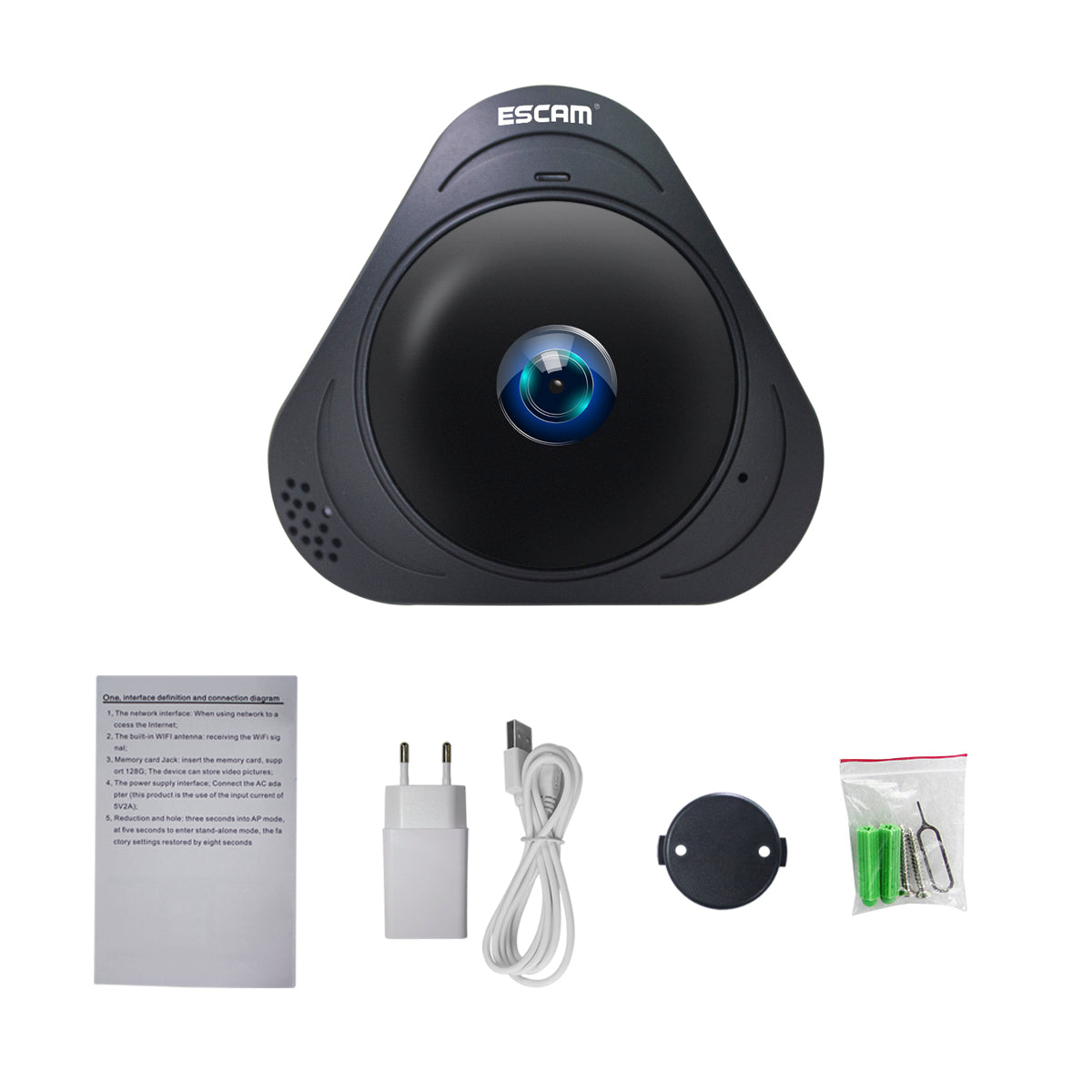 ESCAM Q8 H.264 HD 960P 1.3MP WiFi Infrared IP Camera 360&#176; Panoramic with Two Way Audio