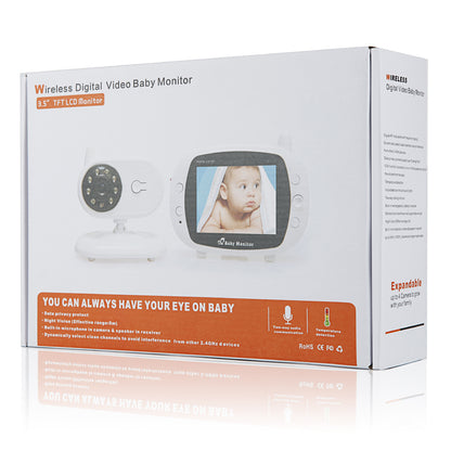 2.4G Digital Wireless 3.5 inch Color LCD Baby Monitor 5m Night Vision SP850