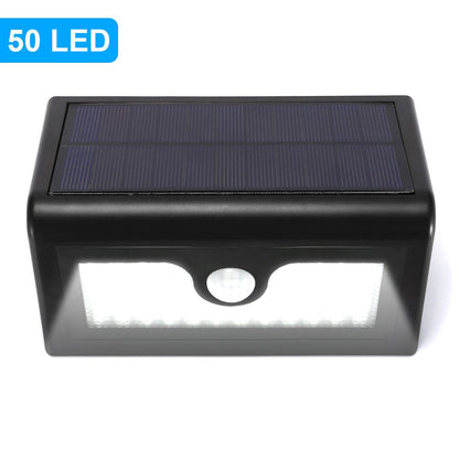 YY-5006 50-LED Solar Powered Wall Light PIR Motion Sensor Waterproof Outdoor Light
