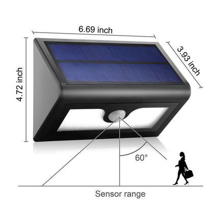 YY-5006 50-LED Solar Powered Wall Light PIR Motion Sensor Waterproof Outdoor Light