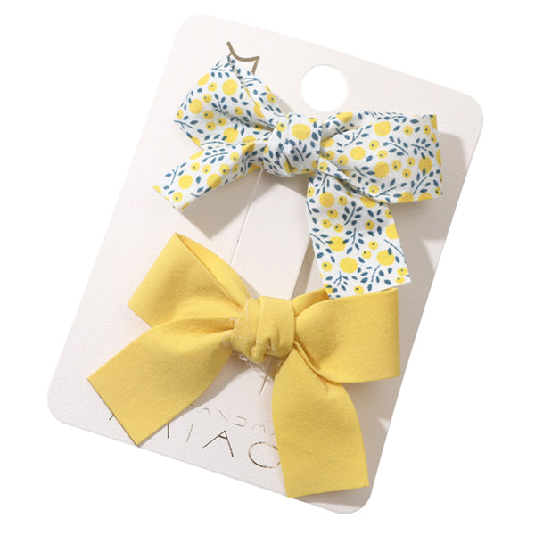 XD514 1Pair Baby Girls Hair Bow Clips Floral Pure Color Non-Slip Bows Clip Barrettes Hair Accessories for Toddler Kids