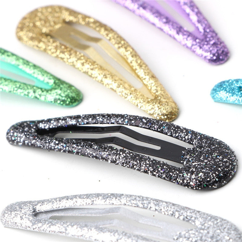 BBJ 100Pcs/Set Glitter Snap Hair Clips Non-slip Cute Hair Clip Metal Barrettes Kawaii Hair Accessories for Girls Toddlers
