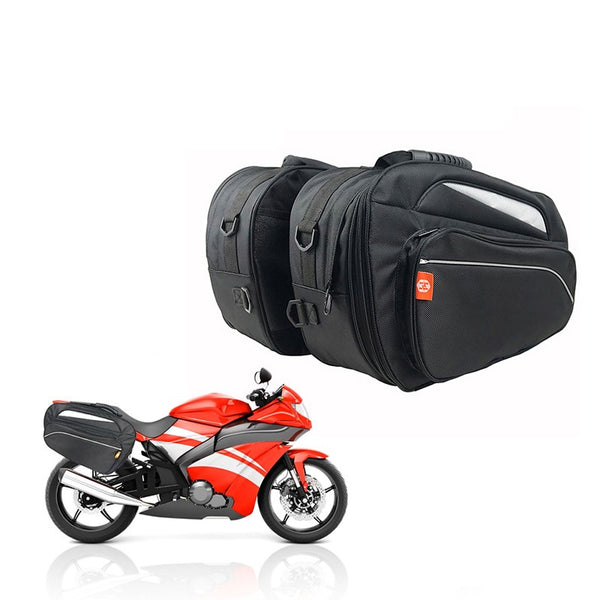 1 Pair Motorcycle Scooter Pannier Saddlebag Luggage Saddle Storage Bag with Rain Cover
