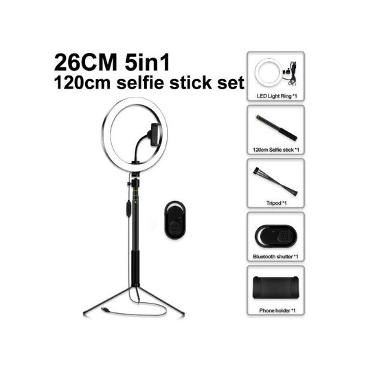 120-LED Ring Fill Light Studio Photo Video Dimmable Lamp Selfie with 1.2m Tripod