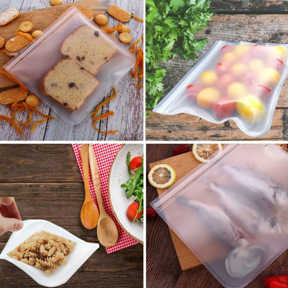 12 Pcs/Bag Transparent Frosted PEVA Refrigerator Food Storage Container Sealed Bag