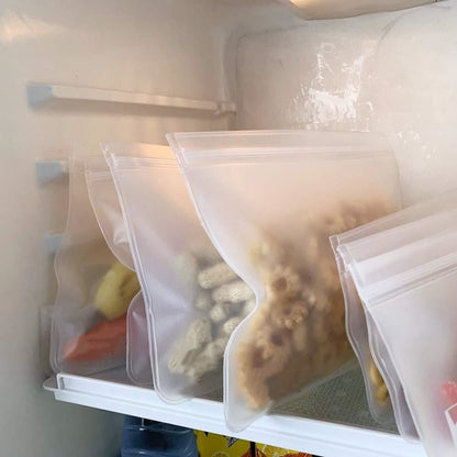 12 Pcs/Bag Transparent Frosted PEVA Refrigerator Food Storage Container Sealed Bag