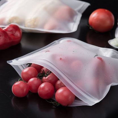 12 Pcs/Bag Transparent Frosted PEVA Refrigerator Food Storage Container Sealed Bag
