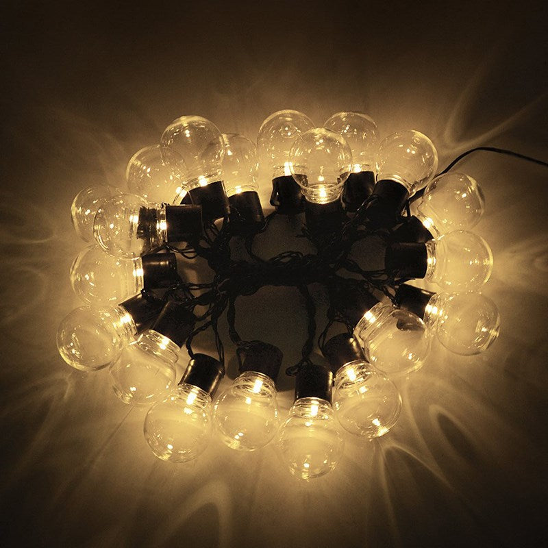 Outdoor 20-LED String Lights Waterproof Connectable Hanging Light for Backyard Porch Balcony Party Decor
