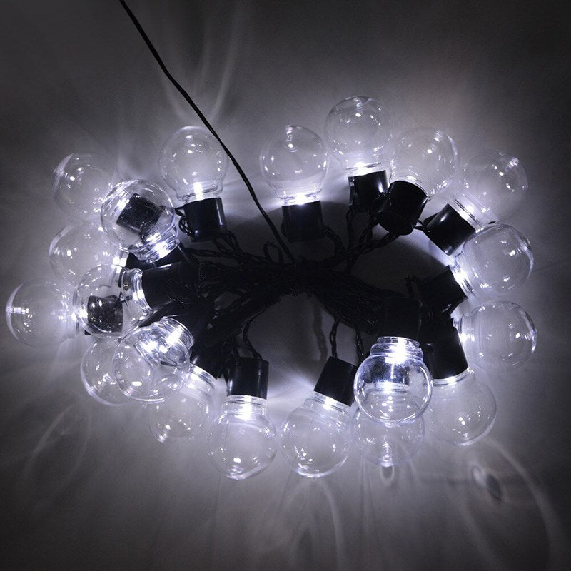 Outdoor 20-LED String Lights Waterproof Connectable Hanging Light for Backyard Porch Balcony Party Decor