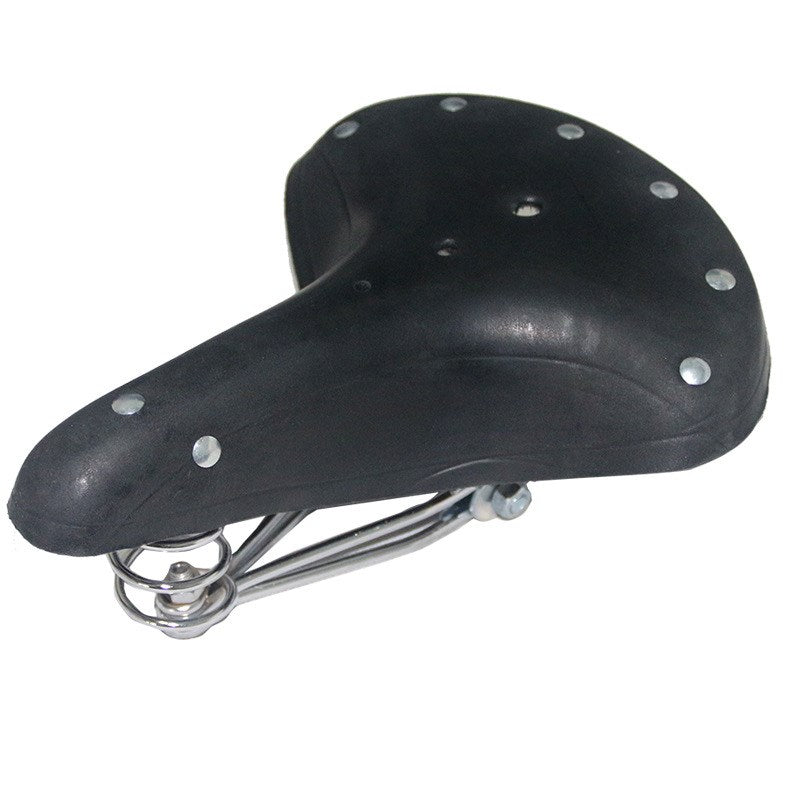 Vintage Genuine Leather Shock-Absorbing Spring Bicycle Seat Tuning Retro Bicycle Saddle