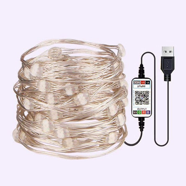 USB Bluetooth APP Control RGB Color LED String Light Copper Wire Fairy String Light Home Decor