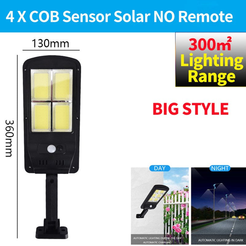 LED Solar Street Light 3 Modes Remote Garden Lamp IP67 Waterproof Motion Sensor Outdoor Lighting