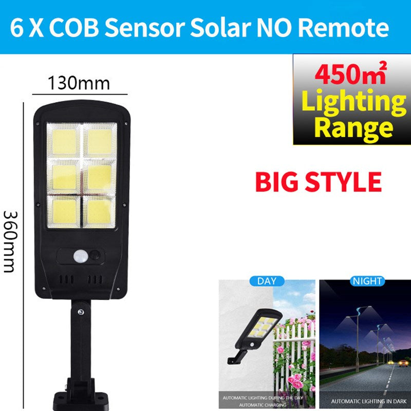 LED Solar Street Light 3 Modes Remote Garden Lamp IP67 Waterproof Motion Sensor Outdoor Lighting
