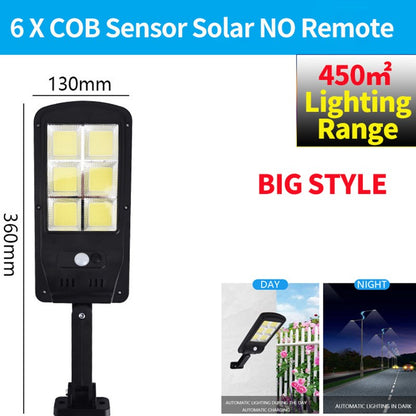 LED Solar Street Light 3 Modes Remote Garden Lamp IP67 Waterproof Motion Sensor Outdoor Lighting